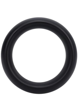 Rock Solid The Silicone Collar Cock Ring - Black - Medium