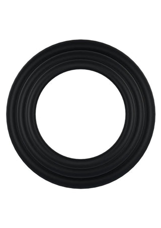 Rock Solid Tri-Pack Rubber Gasket Cock Ring - Black