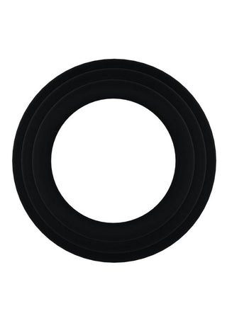 Rock Solid Tri-Pack Silicone Gasket Cock Ring - Black