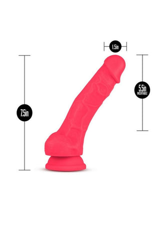 Ruse Hypnotize Silicone Dildo with Balls 7.5in - Cerise