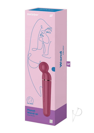 Satisfyer Planet Wand-Er Rechargeable Silicone Body Massager - Berry/Magenta