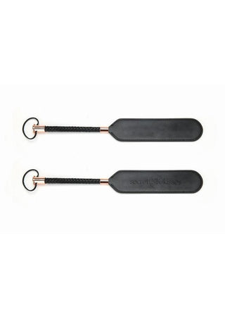 Secret Kisses Faux Leather Paddle - Black/Rose Gold