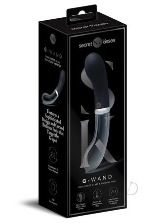 Secret Kisses Glass G Rechargeable Silicone Wand - Black/Clear