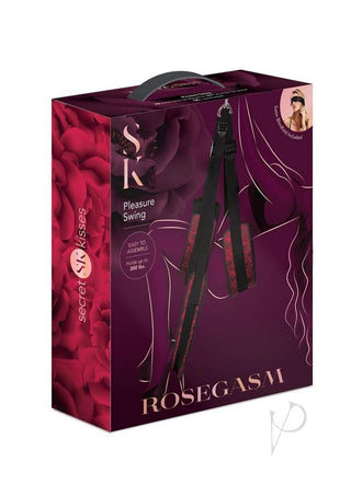 Secret Kisses Rosegasm Pleasure Swing with Satin Blindfold - Black/Red