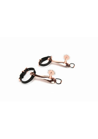 Secret Kisses Strap-On Spurs - Black/Rose Gold