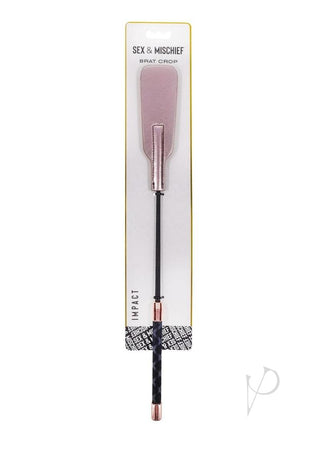 Sex and Mischief Brat Crop - Black/Rose Gold