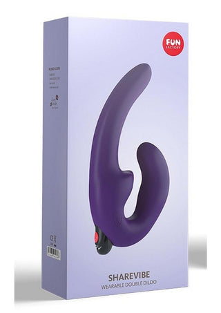 Sharevibe Silicone Strapless Strap-On Dildo with Rechargeable Bullet - Dark - Purple/Violet