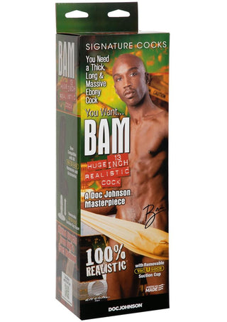 Signature Cocks Bam Dildo - Brown/Chocolate - 13in