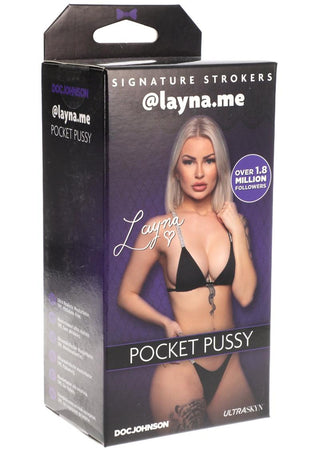 Signature Strokers Girls Of Social Media @Layna.me Pocket Pussy Masturbator - Flesh/Vanilla