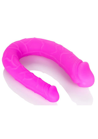 Silicone Double Dong AC/DC Dong Pink Dual Penetration Non Vibrating Silicone Double Dong - Pink