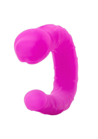 Silicone Double Dong AC/DC Dong Pink Dual Penetration Non Vibrating Silicone Double Dong