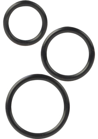 Silicone Support Rings Cock Rings - Black - 3 Piece Set