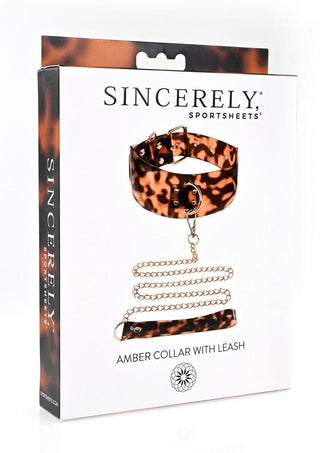 Sincerely Amber Collar and Leash - Animal Print/Gold