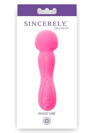 Sincerely Wand Vibe Silicone Rechargeable Vibrator - Pink