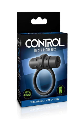 Sir Richard's Control Silicone Cock Ring Rechargeable Vibrating - Black