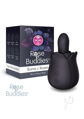 Skins Rose Buddies Bums N Roses Rechargeable Silicone Vibrator - Black