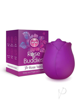 Skins Rose Buddies Rose Twirtz Rechargeable Silicone Clitoral Vibrator - Purple