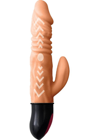 Skinsations Cumquake Super Shake Thrusting Warming Dildo Rechargeable - Flesh - 7in