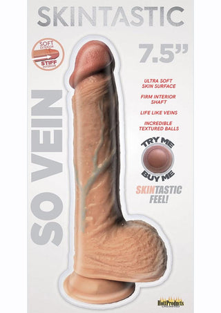 Skintastic So Vein Realistic Dildo with Balls Waterproof - Flesh - 7.5in