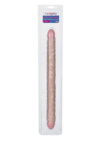 Slim Jim Duo Veined Super Slim Double Dildo - Flesh/Vanilla - 17in