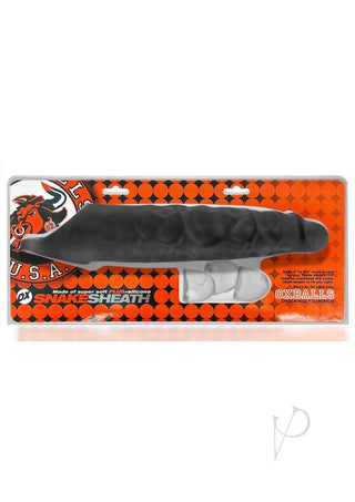 Snake Deep-Reacher Silicone Cocksheath - Black/Black Ice