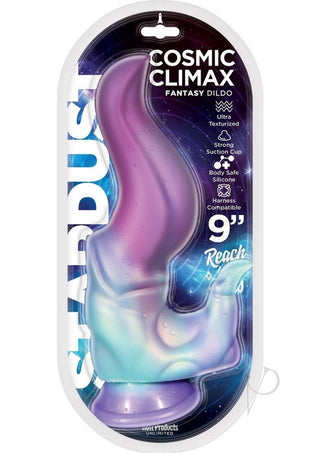 Stardust Cosmic Climax Silicone Dildo with Suction Cup - Multicolor - 9in
