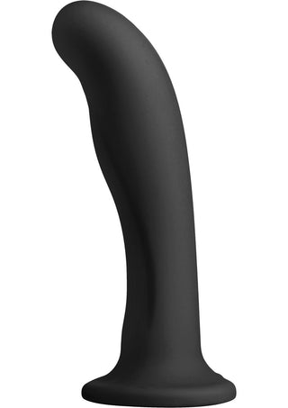 Strap U Heart-On Silicone 6in Dildo - Black