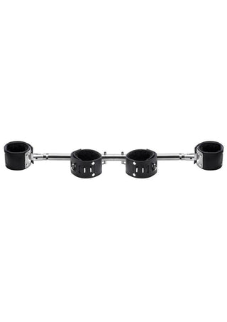 Strict Leather Adjustable Swiveling Spreader Bar with Leather Cuffs