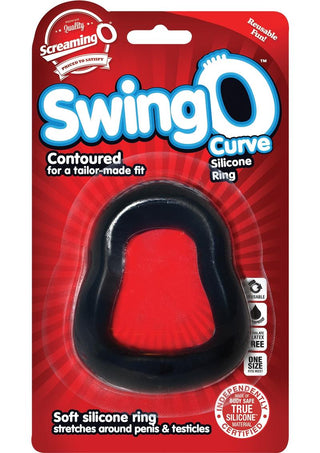 Swingo Curve Silicone Cock Ring - Black