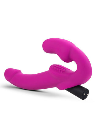 Temptasia Estella Strapless Silicone Dildo with Rechargeable Bullet - Pink