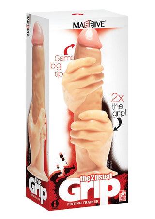 The 2 Fisted Grip 12in Dildo - Flesh/Vanilla