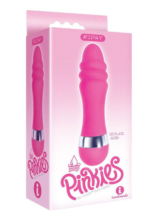 The 9's - Pinkies, Ridgy Silicone Mini Vibe - Pink - 4.5in