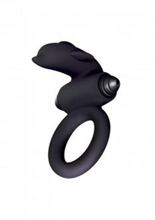 The 9's - S-Bullet Ring Flipper Silicone Vibrating Cock Ring - Black