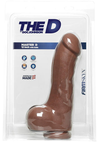 The D Master D Firmskyn Dildo with Balls - Brown/Caramel - 12in