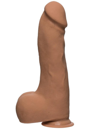 The D Master D Ultraskyn Dildo with Balls - Brown/Caramel - 10.5in