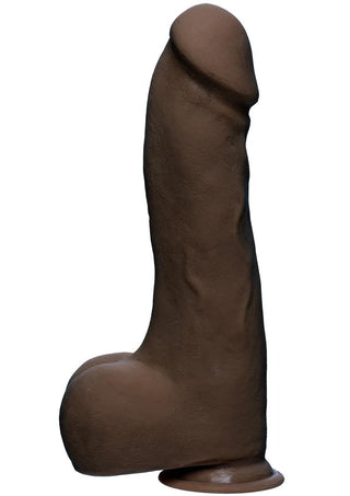 The D Master D Ultraskyn Dildo with Balls - Black/Chocolate - 10.5in