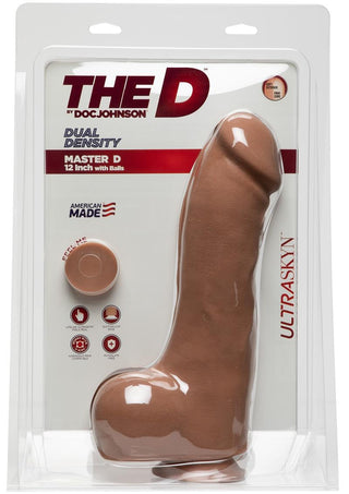 The D Master D Ultraskyn Dildo with Balls - Brown/Caramel - 12in