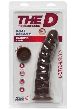 The D Ragin D Ultraskyn Dildo - Black/Chocolate - 8in