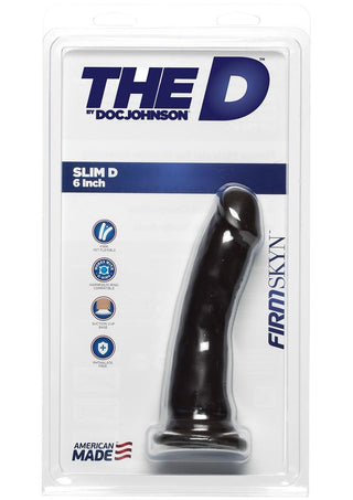 The D Slim D Firmskyn Dildo - Black/Chocolate - 6in