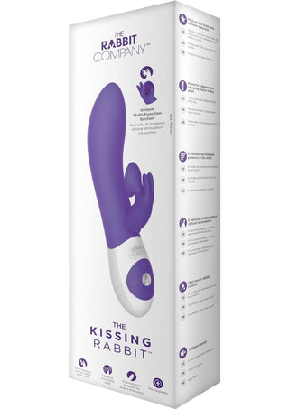 The Kissing Rabbit Rechargeable Silicone Vibrator with Clitoral Suction - Purple