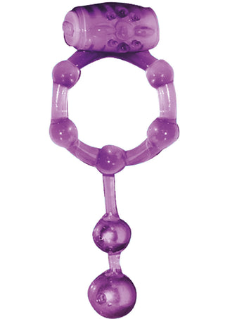 The Macho Erection Keeper Vibrating Cock Ring - Purple