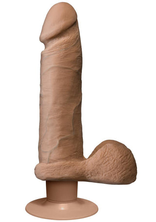 The Realsitic Cock Ultraskyn Vibrating Dildo - Brown/Caramel - 8in