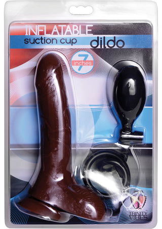 Trinity Men Inflatable Realistic 7in Dildo - Brown/Caramel