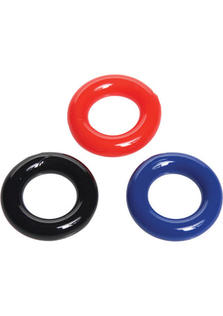 Trinity Men Stretchy Cock Ring - Assorted Colors - 3 Pack