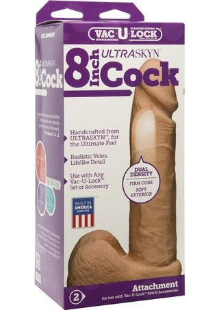 Vac-U-Lock Ultraskyn Dildo - Flesh/Vanilla - 8in