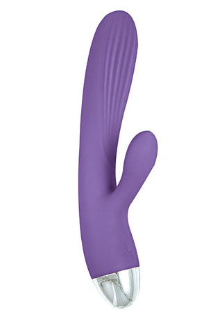 Vibes Of New York Heat Up Thumping Rechargeable Silicone Warming Vibrator - Purple