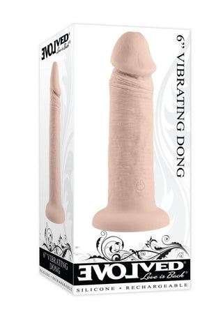 Vibrating Rechargeable Silicone Dildo - Vanilla - 6in