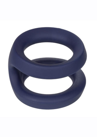 Viceroy Dual Ring Silicone Cock Ring - Blue