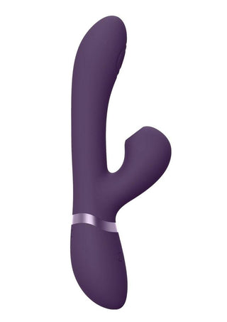 Vive Hide Rechargeable Silicone Airwave Clitoral and Pulse Wave G-Spot Vibrator - Purple