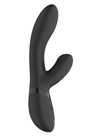 Vive Kyra Pulse Wave Rechargeable Silicone Clitoral Rabbit Vibrator - Black